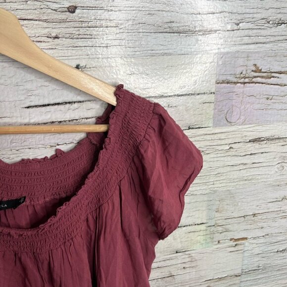 Aritzia purple off the shoulder  pink top talula size large blouse - Picture 4 of 10